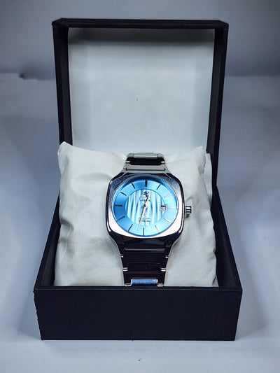 Rick in silver with classy blue dial