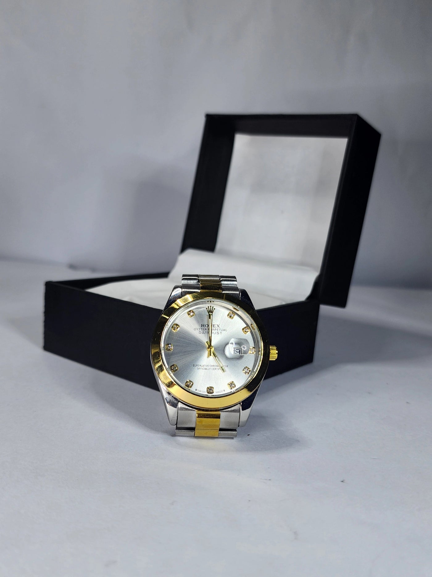 Rolex silver dial with date