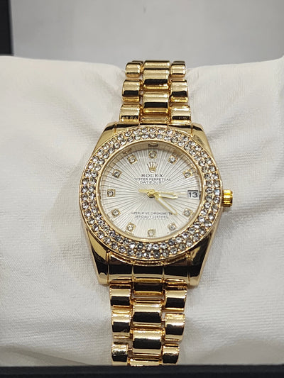 Rolex Women's Golden in White Dial