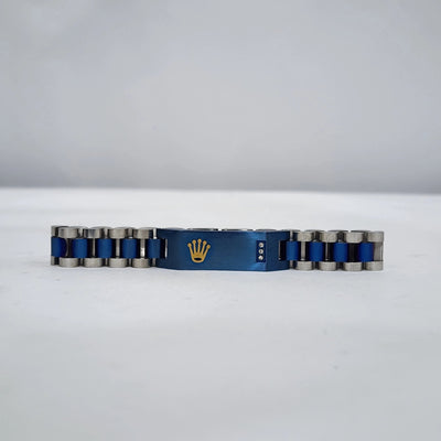 Rolex Blue&Silver Stainless Steel Bracelet