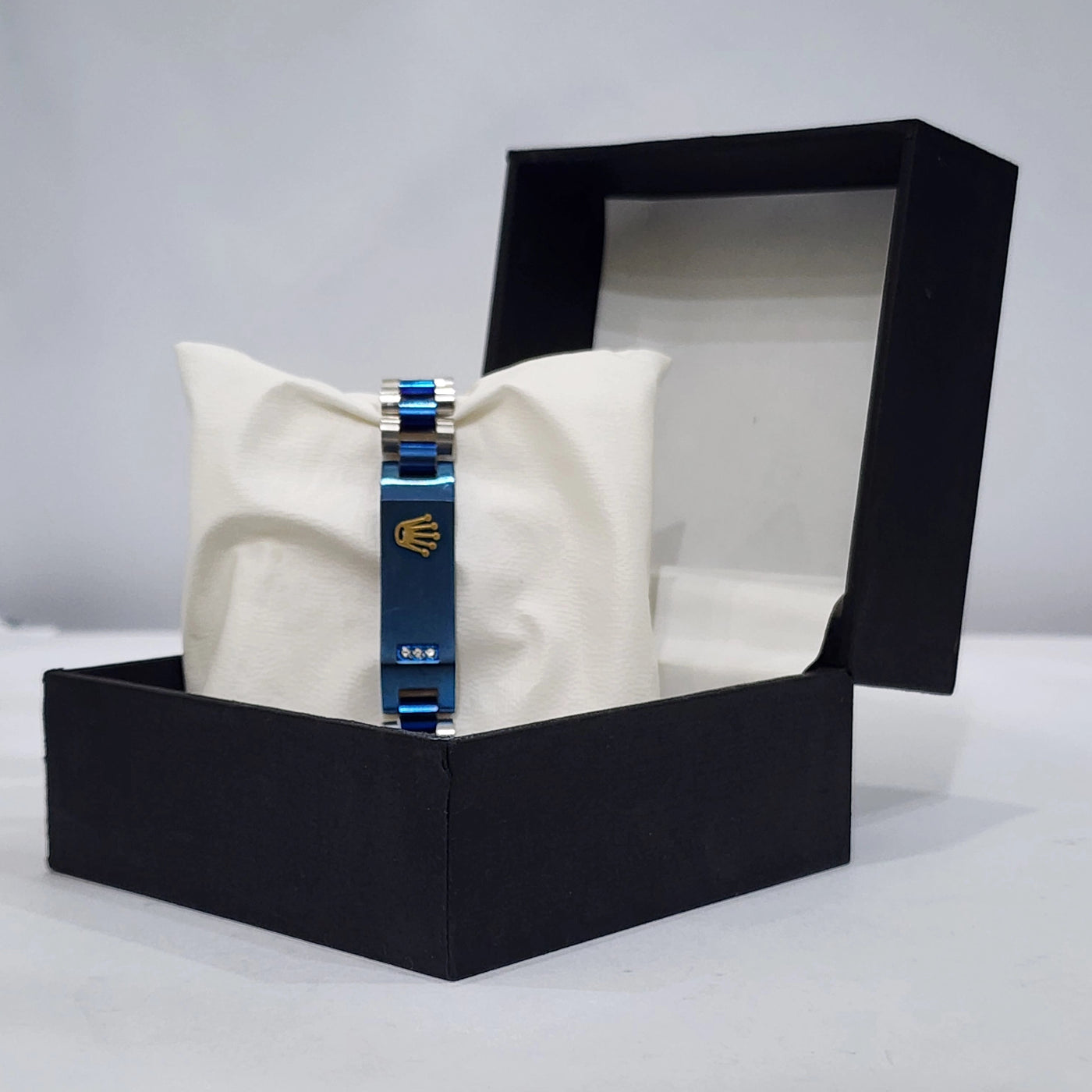 Rolex Black&Blue Stainless Steel Bracelet