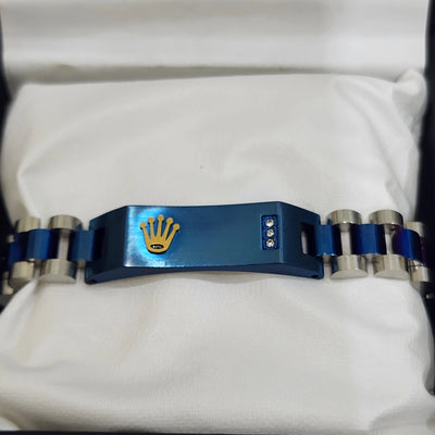 Rolex Blue&Silver Stainless Steel Bracelet