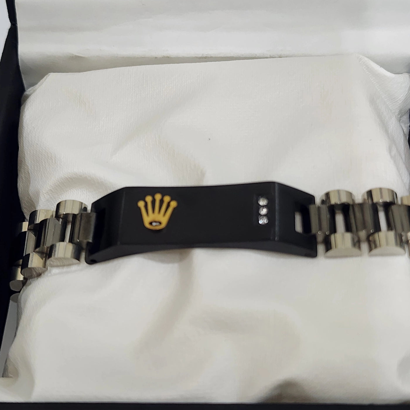 Rolex Black&Blue Stainless Steel Bracelet